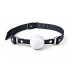 Кляп силіконовий Feral Feelings Silicon Ball Gag Black/White, чорний ремінець, біла кулька
