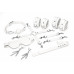 Набір Feral Feelings BDSM Kit 7 White, наручники, поножі, конектор, маска, падл, кляп, затискачі