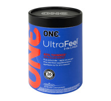 Презервативи ONE Ultra Feel, ультратонкі, з додатковою змазкою, 36 шт, подарункове паковання-тубус