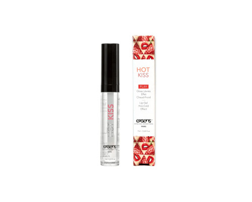 Стимулювальний блиск для губ EXSENS Strawberry Hot Kiss 7 мл, зігріває та охолоджує