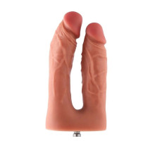 Подвійний фалоімітатор для секс-машин Hismith Silicone Double Penetrator Dildo, система KlicLok