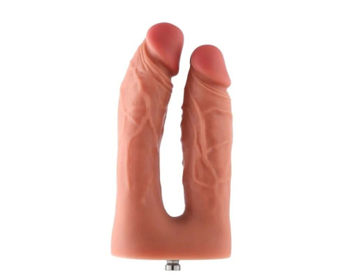 Подвійний фалоімітатор для секс-машин Hismith Silicone Double Penetrator Dildo, система KlicLok