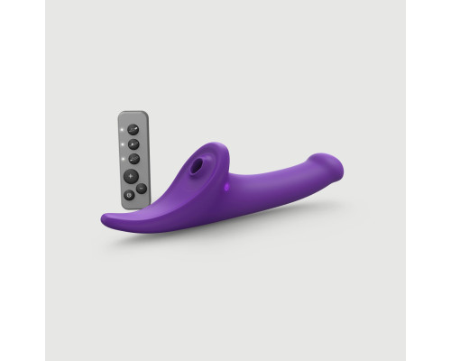 Вібронасадка для страпону з вакуумною стимуляцією Strap-On-Me Multi Orgasm Dildo M Purple
