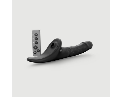 Вібронасадка для страпону з вакуумною стимуляцією Strap-On-Me Multi Orgasm Realistic Dildo M Black