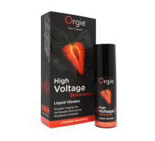 Рідкий вібратор Orgie High Voltage – Strawberry, 15 мл, ефект мурашок, дуже потужний, смак полуниці