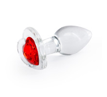 Скляна анальна пробка NS Novelties Crystal - Desires - Red Heart - Small