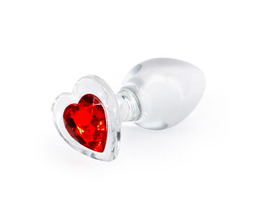 Скляна анальна пробка NS Novelties Crystal - Desires - Red Heart - Medium