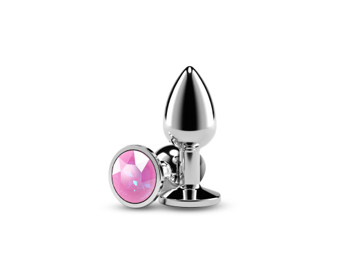 Анальна пробка NS Novelties Rear Assets - Silver - Small - Pink Gem