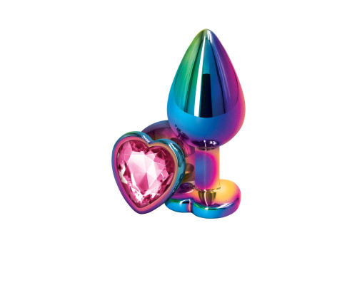 Анальна пробка NS Novelties Rear Assets - Multicolor Heart - Medium - Pink