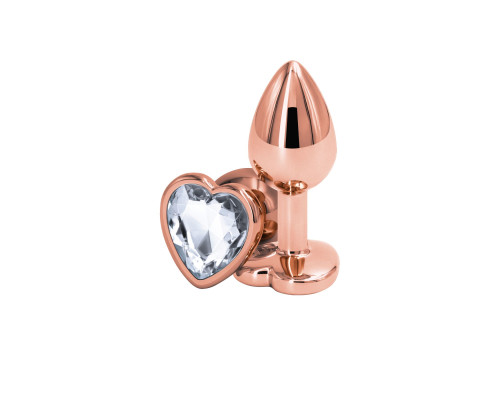 Анальна пробка NS Novelties Rear Assets - Rose Gold Heart - Small - Clear