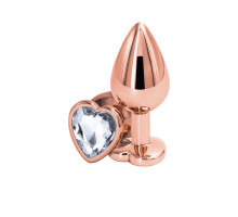 Анальна пробка NS Novelties Rear Assets - Rose Gold Heart - Medium - Clear