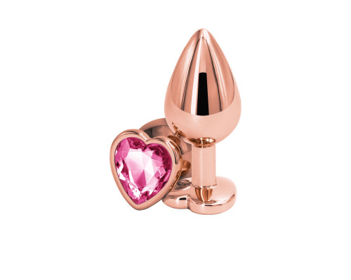 Анальна пробка NS Novelties Rear Assets - Rose Gold Heart - Medium - Pink