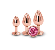 Набір анальних пробок NS Novelties Rear Assets - Trainer Kit - Rose Gold - Pink Gem