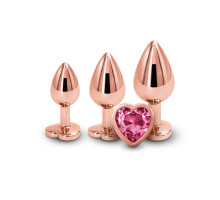 Набір анальних пробок NS Novelties Rear Assets - Trainer Kit - Rose Gold - Pink Heart
