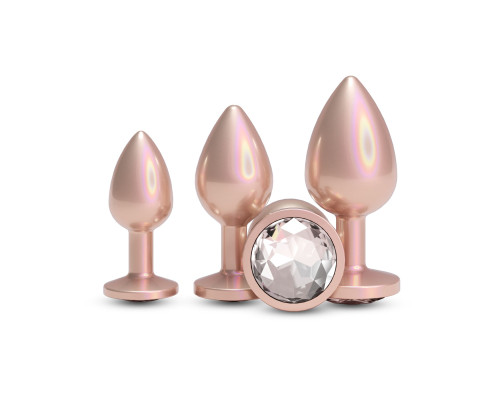 Набір анальних пробок NS Novelties Rear Assets - Trainer Kit - Iridescent Champagne - Clear Gem