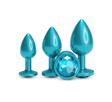 Набір анальних пробок NS Novelties Rear Assets - Trainer Kit - Iridescent Teal - Teal Gem