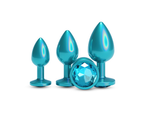Набір анальних пробок NS Novelties Rear Assets - Trainer Kit - Iridescent Teal - Teal Gem