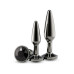 Набір анальних пробок NS Novelties Rear Assets - Tapered Trainer Kit - Gunmetal - Black