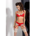 Распродажа!!! Комплект белья LORAINE SET red S/M - Passion Exclusive: лиф, стринги, пояс для чулок