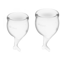 Набір менструальних чаш Satisfyer Feel Secure (transparent), 15мл і 20мл, мішечок для зберігання