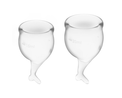 Набір менструальних чаш Satisfyer Feel Secure (transparent), 15мл і 20мл, мішечок для зберігання