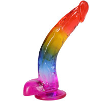 Фалоімітатор Doc Johnson Crystal Jellies - 9.5 Inch Dildo - Rainbow