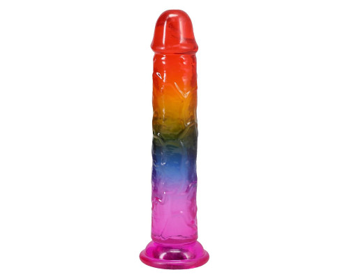 Фалоімітатор Doc Johnson Crystal Jellies - 7.5 Inch Dong - Rainbow
