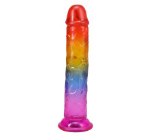Фалоімітатор Doc Johnson Crystal Jellies - 7 Inch Сlassic Dong - Rainbow