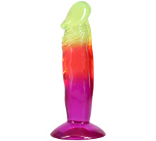 Фалоімітатор Doc Johnson Crystal Jellies - 6.5 Inch Classic Dong - Rainbow