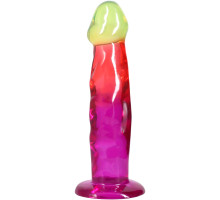 Фалоімітатор Doc Johnson Crystal Jellies - 7.5 Inch Classic Dong - Rainbow