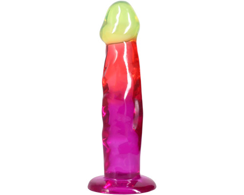 Фалоімітатор Doc Johnson Crystal Jellies - 7.5 Inch Classic Dong - Rainbow