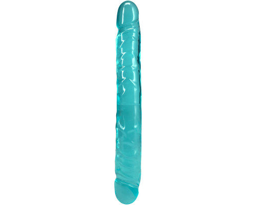 Фалоімітатор двосторонній Doc Johnson Crystal Jellies 12" Jr. Double Dong Teal