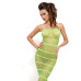 Бодістокінг Passion BS033 green, сукня-сітка на бретелях, прозора