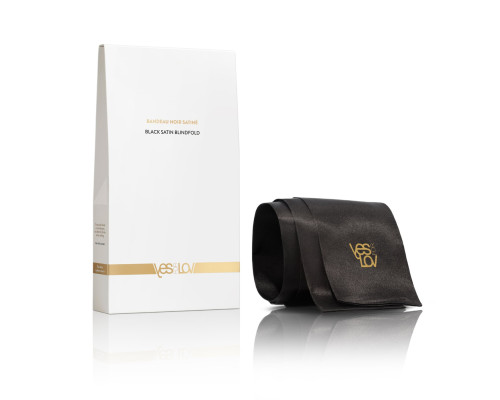 Сатинова пов'язка на очі YESforLOV BLACK SATIN BLINDFOLD