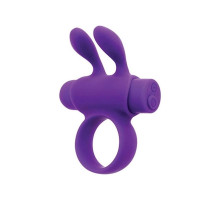 Ерекційне віброкільце S Pleasures Premium Rabbit Ring фіолетове, зі знімною віброкулею та вушками
