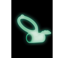 Ерекційне кільце Dorcel Power Clit White PHOSPHO з вібрацією, біле, світиться в темряві