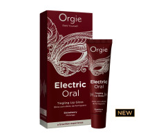 Віброблиск для губ Orgie Electric Oral Lips Gloss Strawberry 10 мл, з ефектом поколювання