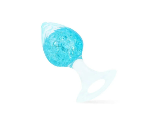 Анальна пробка Liebe Seele Heart-shaped Crystal Anal Plug - Blue Small