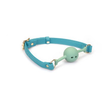 Кляп Liebe Seele Blue Lamb Leather Ball Gag with Velvet Lining