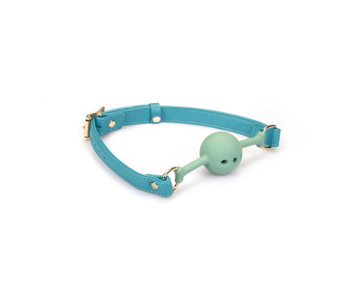 Кляп Liebe Seele Blue Lamb Leather Ball Gag with Velvet Lining