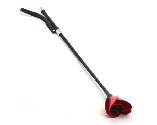 Стек Liebe Seele Flower Rhythm - Black and Red Leather Flowers Riding Crop