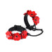 Наручники Liebe Seele Flower Rhythm - Black and Red Leather Flowers Hand Cuffs
