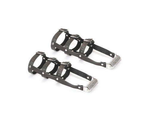 Шкіряна портупея для гомілкостопу зі шпорами Liebe Seele Leather High Heel Ankle Harness Silver