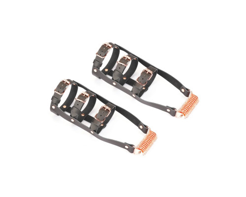 Шкіряна портупея для гомілкостопу зі шпорамиLiebe Seele Leather High Heel Ankle Harness Rose Gold