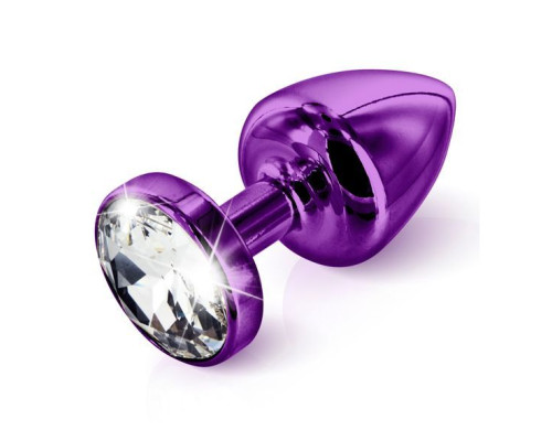 Анальная пробка Diogol ANNI round purple 35мм, с кристаллом Swarovsky