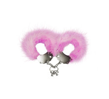Наручники металеві Adrien Lastic Handcuffs Pink з рожевим пухнастим оздобленням