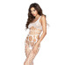 Бодістокінг Passion BS032 white, комбінезон, топ і велика сітка