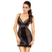 Сорочка приталенная с чашечками WILMA CHEMISE black S/M - Passion, трусики