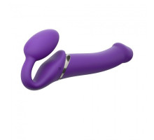 Безремінний страпон з вібрацією Strap-On-Me Vibrating Violet L, діам. 4,2 см, пульт ДК, регульований