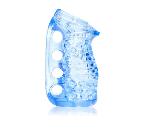 Мастурбатор Fleshlight Fleshskins Grip Blue Ice, надійна фіксація на руці, відмінно для пар та мінета